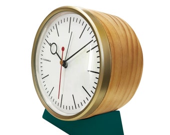 NEW: Bloke Green Mantel Clock - Cloudnola – Desk clock - Alarm Clock Analogue – Wood – Table Clock - Nordic –  Dutch Design - Silent Clock