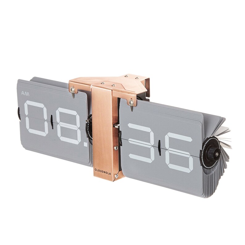 Cloudnola Vintage Copper and Rose Gold Flip Clock A Retro 70s Classic that Doubles as a Minimalistic Design Piece for Your Wall or Desk image 1