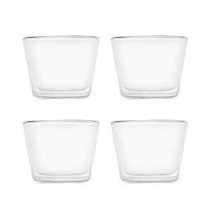 Rocks Clear Giftset - Set of 4 Glasses - Double Wall Glass - Glasses 280ml-9.46oz