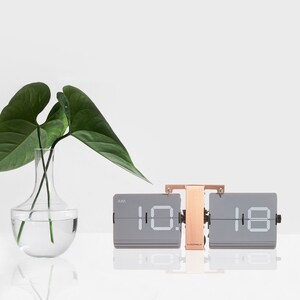 Cloudnola Vintage Copper and Rose Gold Flip Clock A Retro 70s Classic that Doubles as a Minimalistic Design Piece for Your Wall or Desk image 5