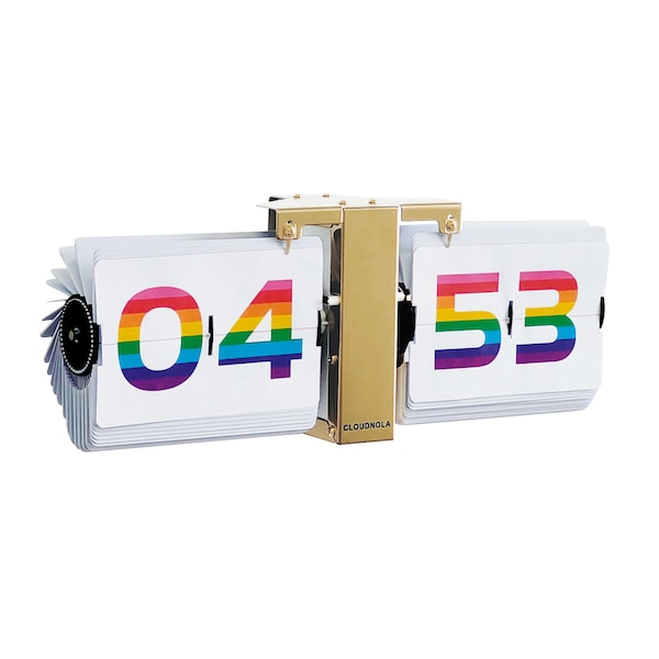 Rainbow Flip Clock - Retro and Vintage Style Desk Clock with Split Flap Display Mechanism for a Nostalgic Touch