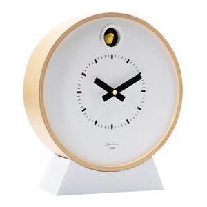 Cuckoo Clock Dot - Modern Cuckoo - Bird Clock - White - Cloudnola