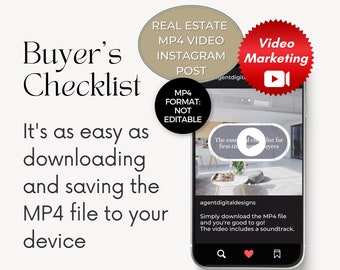 Social Media Video Post, The essential checklist for first-time home buyers, Realtor Marketing, Instagram Post, Real Estate Video Content