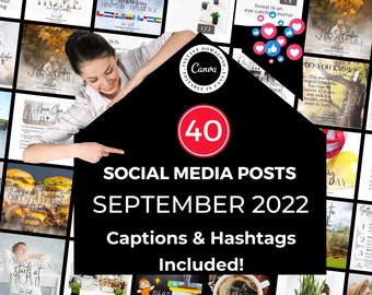 Real Estate September Social Media Post, Instagram, Facebook, Caption, Real Estate Marketing, Canva Template,Realtor Monthly Post, Fall Post