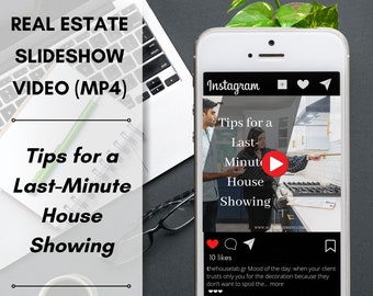 Real Estate Video | Tips for a Last-Minute House Showing | Instagram MP4 Post | Canva Customizable Template | Real Estate Marketing