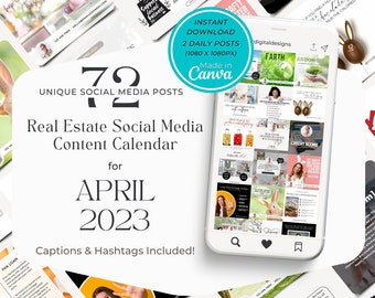 Real Estate April 2023 Social Media Posts, Instagram, Facebook,Caption, Real Estate Marketing,Canva Template,Realtor Monthly Post, Easter