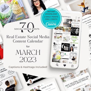 Real Estate March 2023 Social Media Posts, Instagram, Facebook,Caption, Real Estate Marketing,Canva Template,Realtor Monthly Post,St Patrick