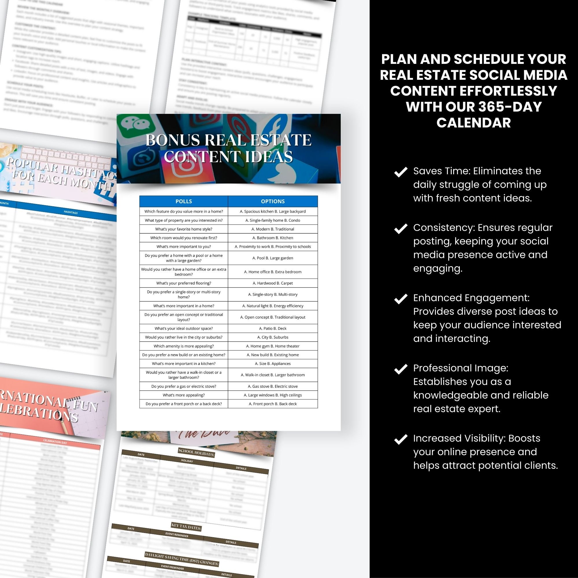 365 Social Media Post Ideas for Real Estate Agents: August 2024 - July ...