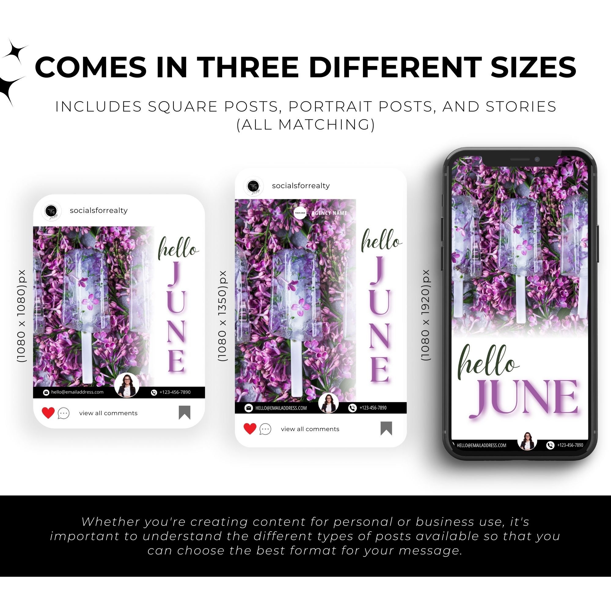 June 2024 Real Estate Social Media Templates, Posts & Stories, Canva ...