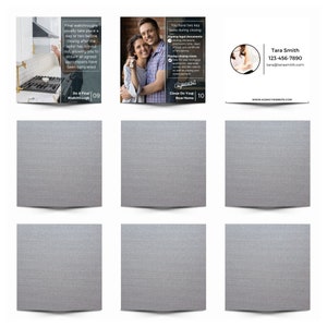 May include: A real estate agent's business card with a photo of a couple holding keys to their new home. The card includes the agent's name, phone number, email address, and website. The text on the card reads "Close on Your New Home".