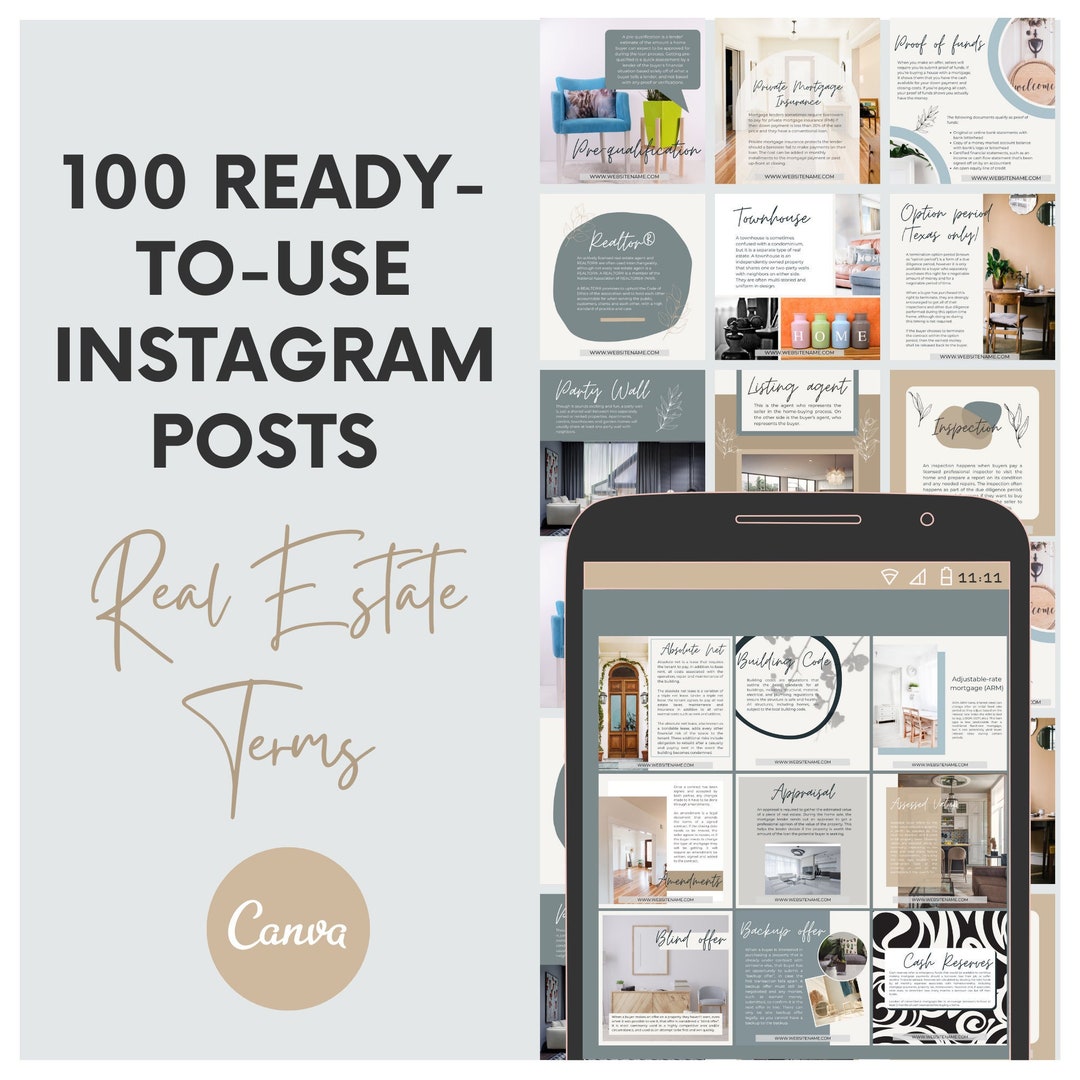 100 Real Estate Terms Instagram Posts, Real Estate Marketing, Mortgage ...