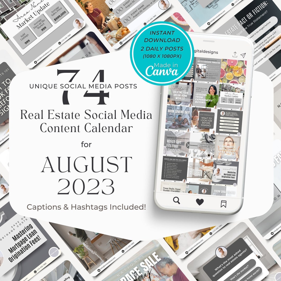 Real Estate August 2023 Social Media Posts, Instagram, Facebook ...