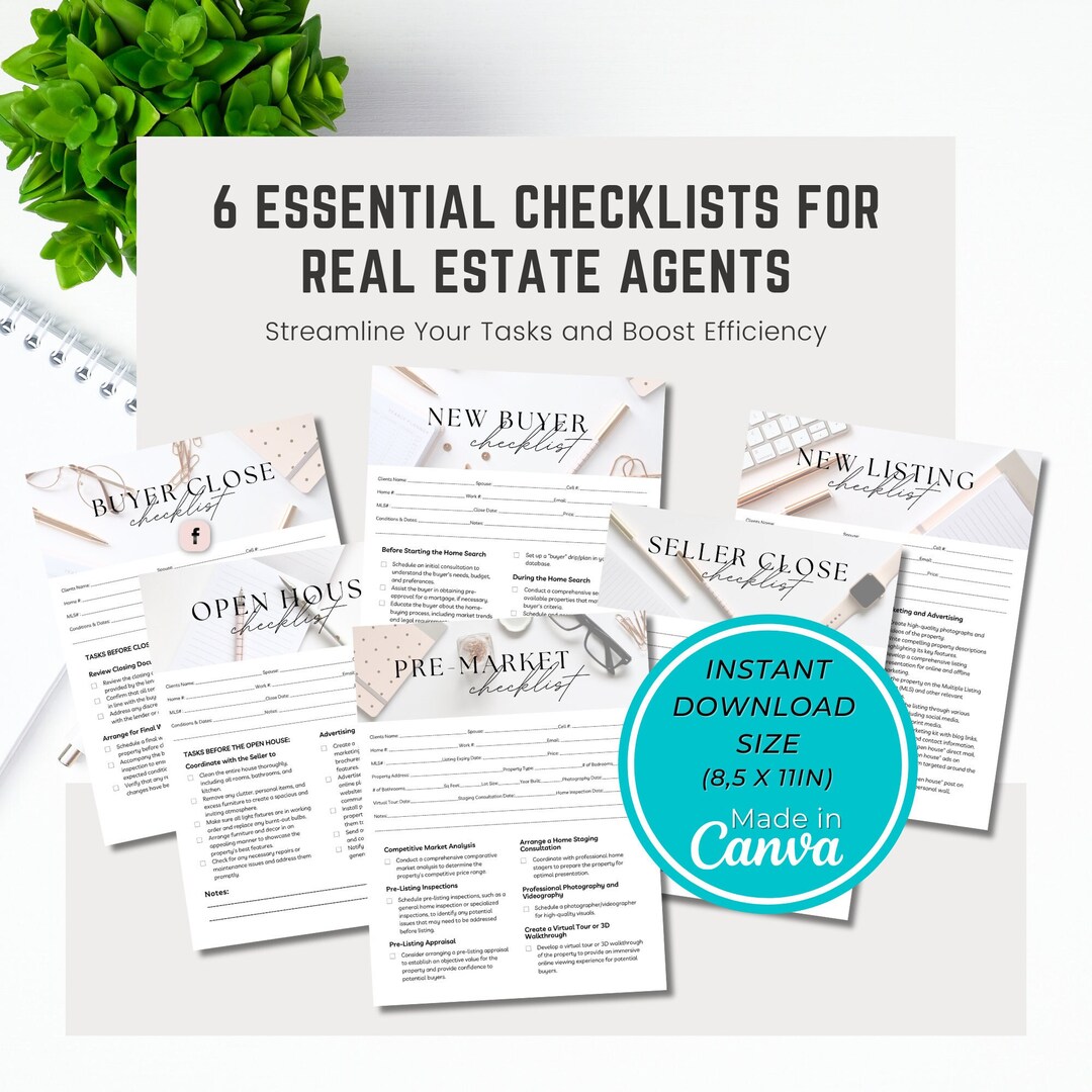 6 Checklists for Real Estate Agents Streamline Your Tasks and Boost Efficiency, Organize Real