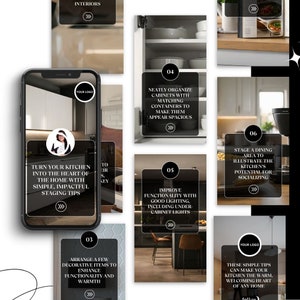 Real Estate Instagram Reel Template for Kitchen Staging Instant Download, Easy Edit Canva Template for Agents Realtor Marketing Tool image 4
