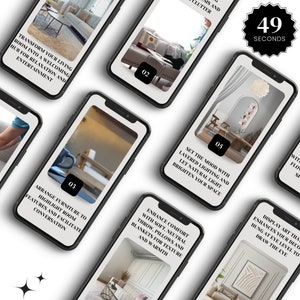 Real Estate Instagram Reel Template for Living Room Staging Instant Download, Easy Edit Canva Template for Agents Realtor Marketing Tool image 2