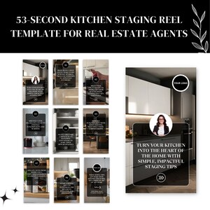 Real Estate Instagram Reel Template for Kitchen Staging Instant Download, Easy Edit Canva Template for Agents Realtor Marketing Tool image 5