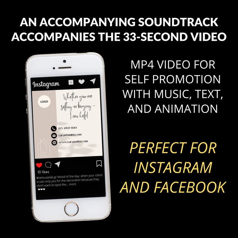 Real Estate Instagram Video Post, Real Estate Intro Ad Video, Instagram MP4 Post, Canva Template, Real Estate Marketing, Video Markerting zdjęcie 3