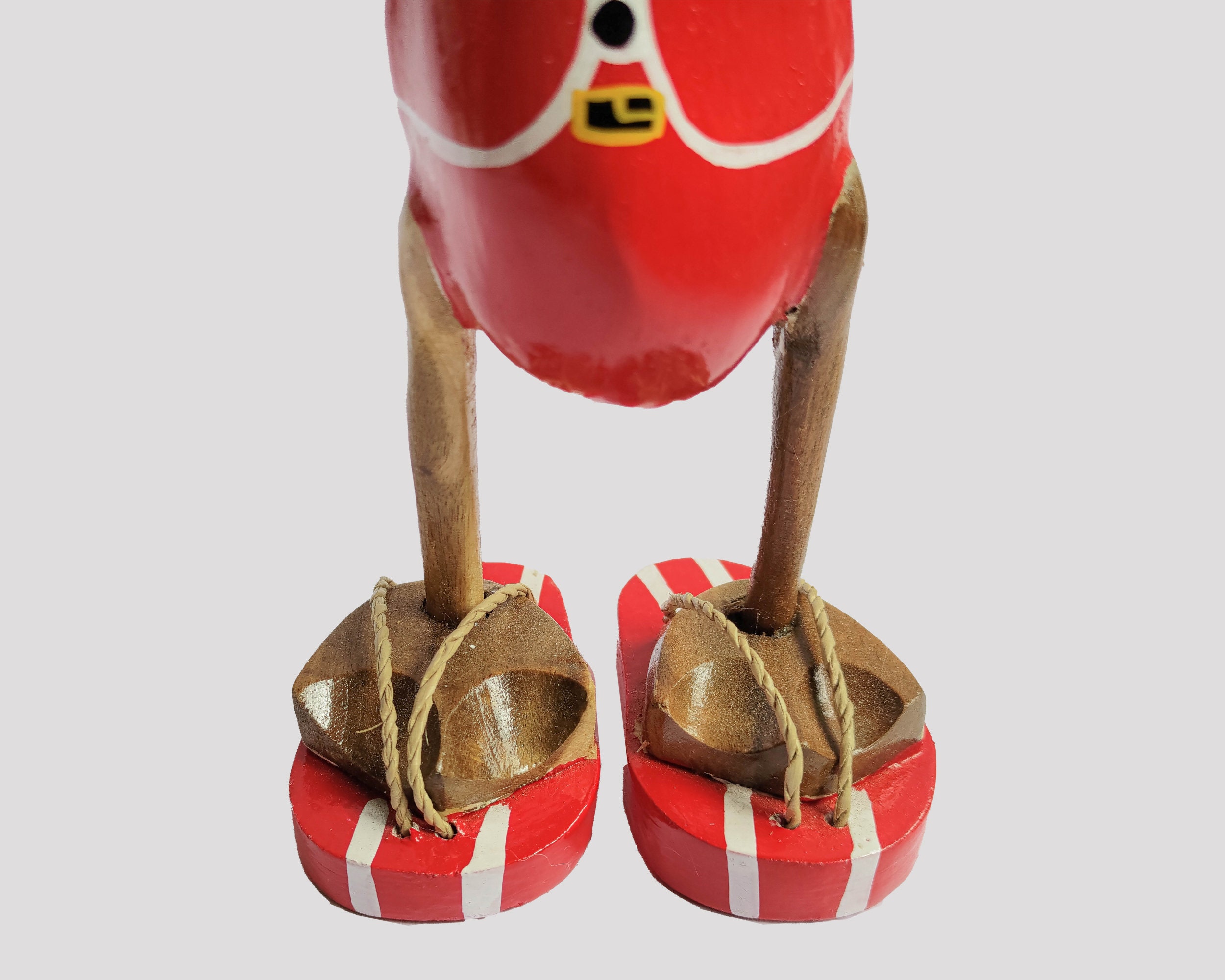Set mit 3 Deko-Akzenten aus Bambuswurzel und Holz mit Weihnachtsmann-Enten  – Weihnachts-Enten