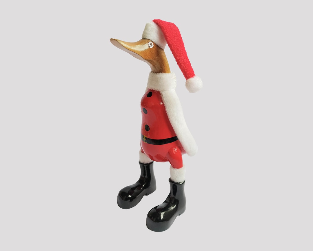 Wooden Ducks Christmas, Ducks Santa Claus, Wooden Duck Bamboo, Room