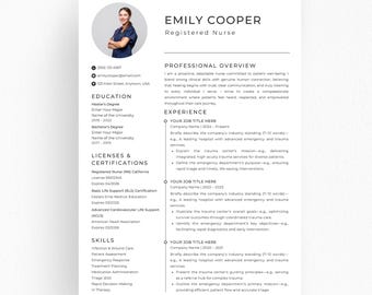 Nurse Resume Template, New Grad Nurse Resume, Student Nurse CV, RN CNA Resume Canva Word PowerPoint, Professional Nursing Resume Editable