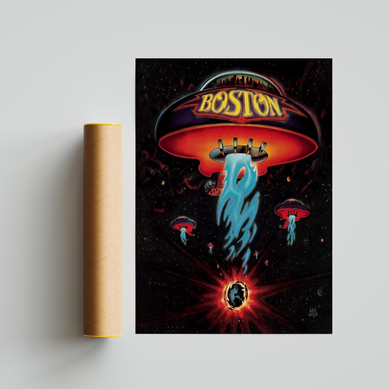 Boston Poster Boston Rock Band Poster Boston Music Band Wall Etsy