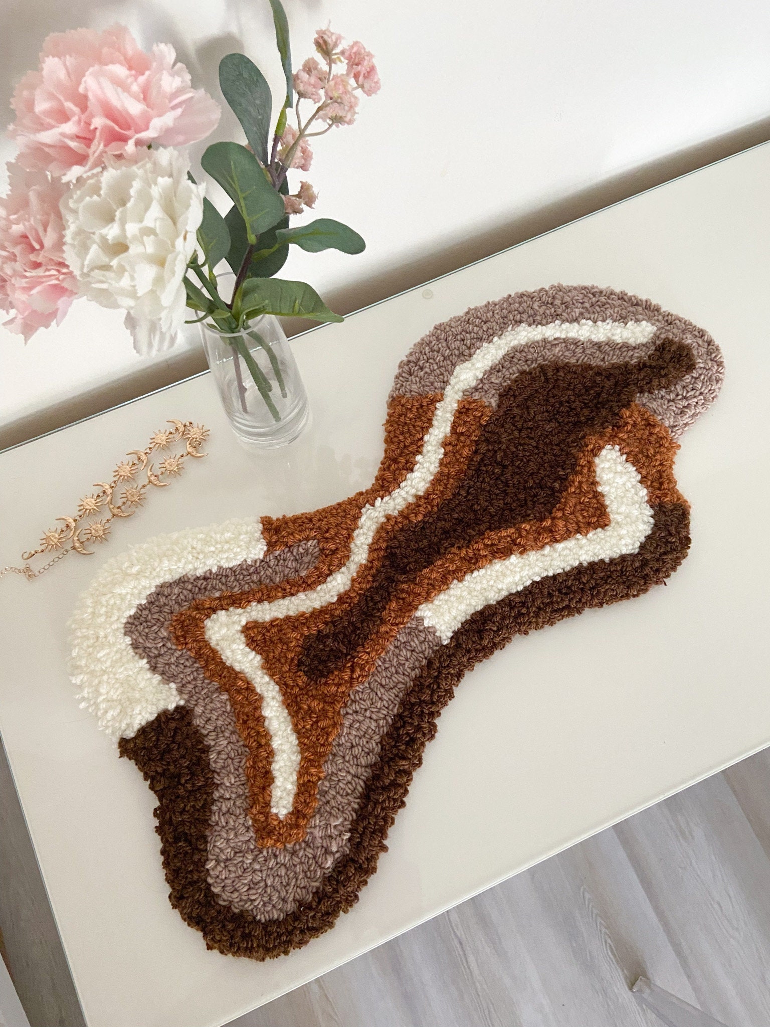 Mini Tapis Abstrait Marron