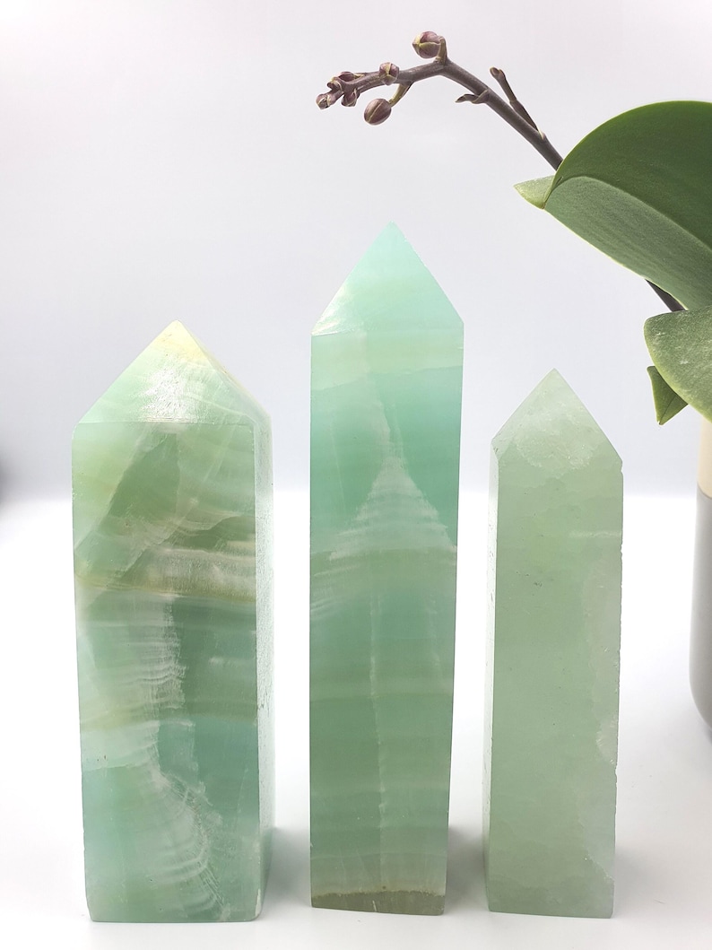 Large Caribbean Calcite Tower – Calm, Serenity & Dreamy Ocean Energy Crystal Point image 1