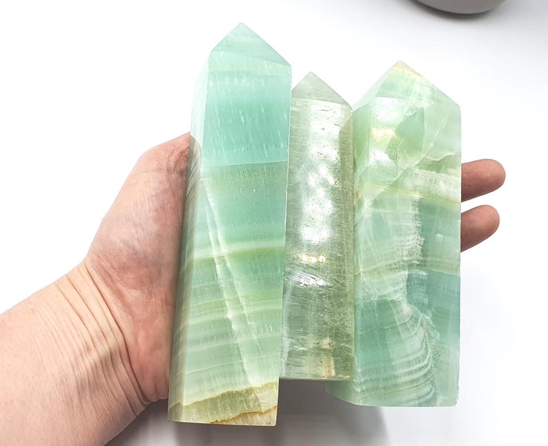 Large Caribbean Calcite Tower – Calm, Serenity & Dreamy Ocean Energy Crystal Point image 7