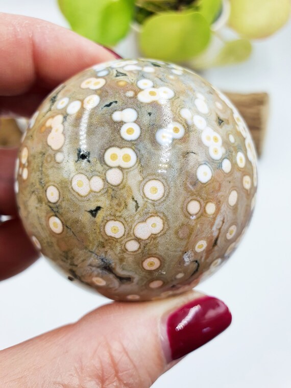 Rare 8th Vein Ocean Jasper Sphere / 8 Vein OJ Sphere / High Grade