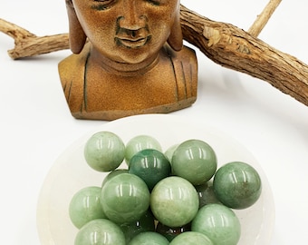 Green Aventurine Mini Sphere / Green Aventurine Mini Crystal Ball / Green Aventurine Mini Orb / Green Aventurine Grid Sphere - approx 20mm