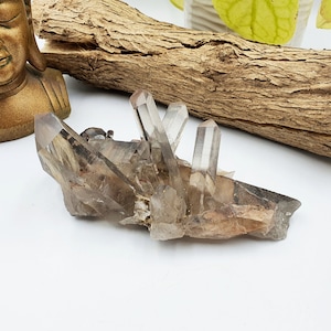 Smoky Quartz Raw Crystal Cluster with rainbow inclusion / Raw Smoky Quartz / Smokey Quartz Cluster - 485g