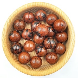 Mini sfere di ossidiana mogano - Sfera di cristallo del chakra della radice (20 mm)