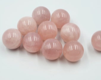 Rose Quartz Mini Spheres / Rose Quartz Crystal Mini Balls / Rose Quartz Orbs / Mini Crystal Sphere / Grid Crystals