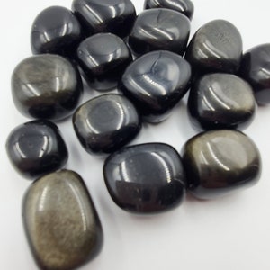 Lovely Gold Sheen Obsidian Crystal Tumbles / Golden Flash Gemstones