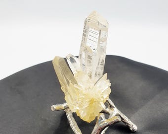 Raro grupo de cuarzo lemuriano de alta calidad: cristal que aporta despertar espiritual, claridad y sabiduría ancestral, 45 g