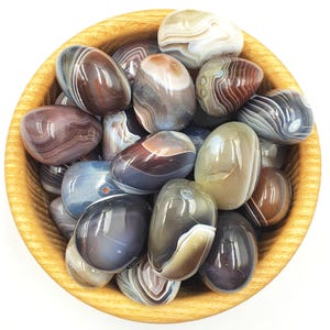 Pietre di agata del Botswana a bande / Pietre di agata del Botswana / Cristallo tascabile - circa 2-3 cm