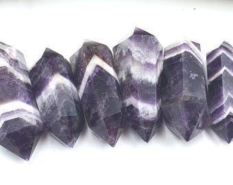 Mini Chevron Amethyst/ Dream Amethyst Double Points / Amethyst DT / Healing Crystal Wand - Three Left!