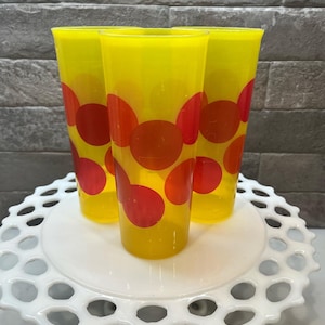 Tupperware Polka Dotted Tumblers - Set of Three (No lids)
