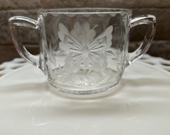 Vintage Butterfly Sugar Bowl