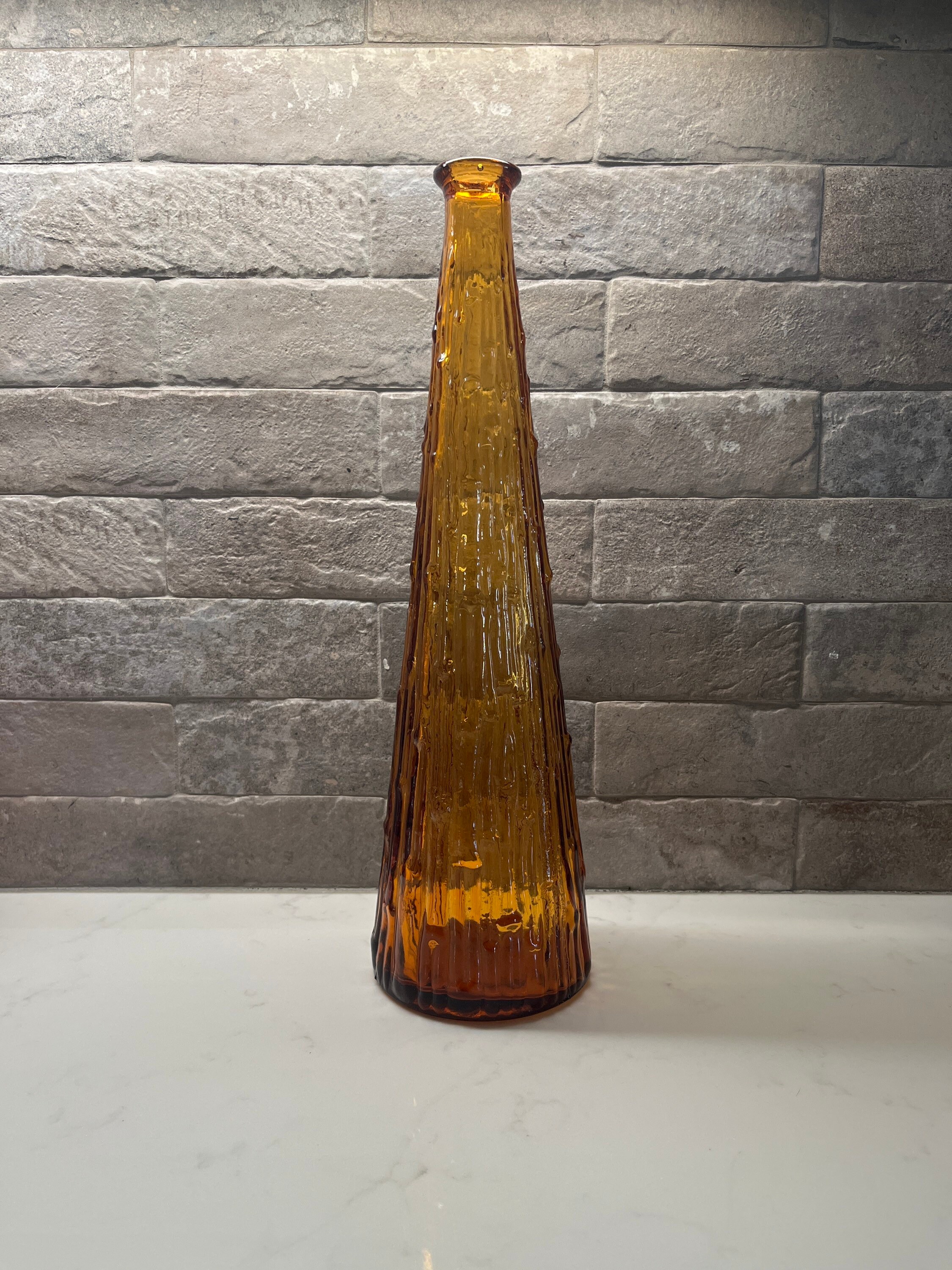 Empoli Amber Wax Drip Genie Bottle Decanter no Stopper Etsy