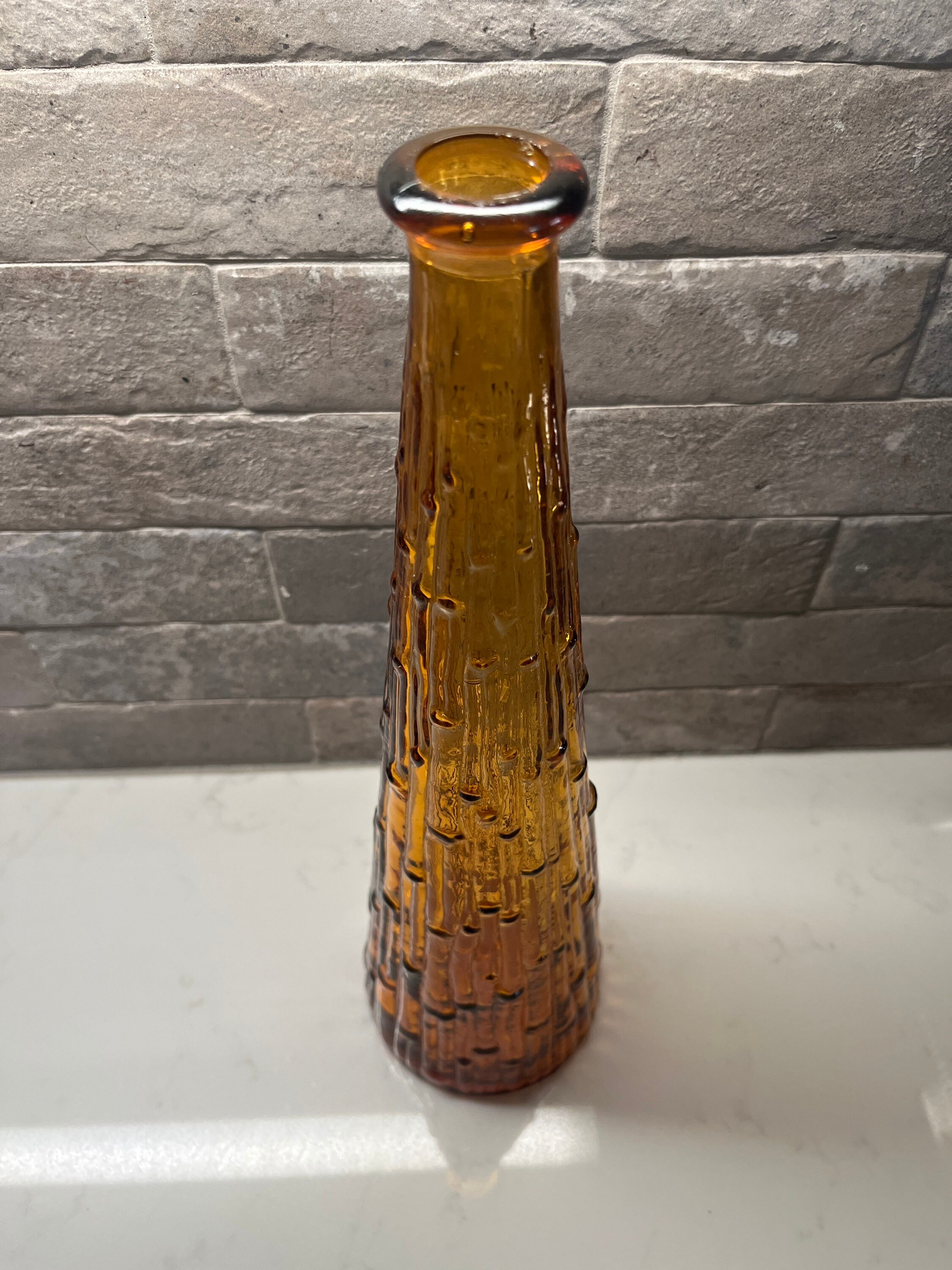 Empoli Amber Wax Drip Genie Bottle Decanter no Stopper Etsy