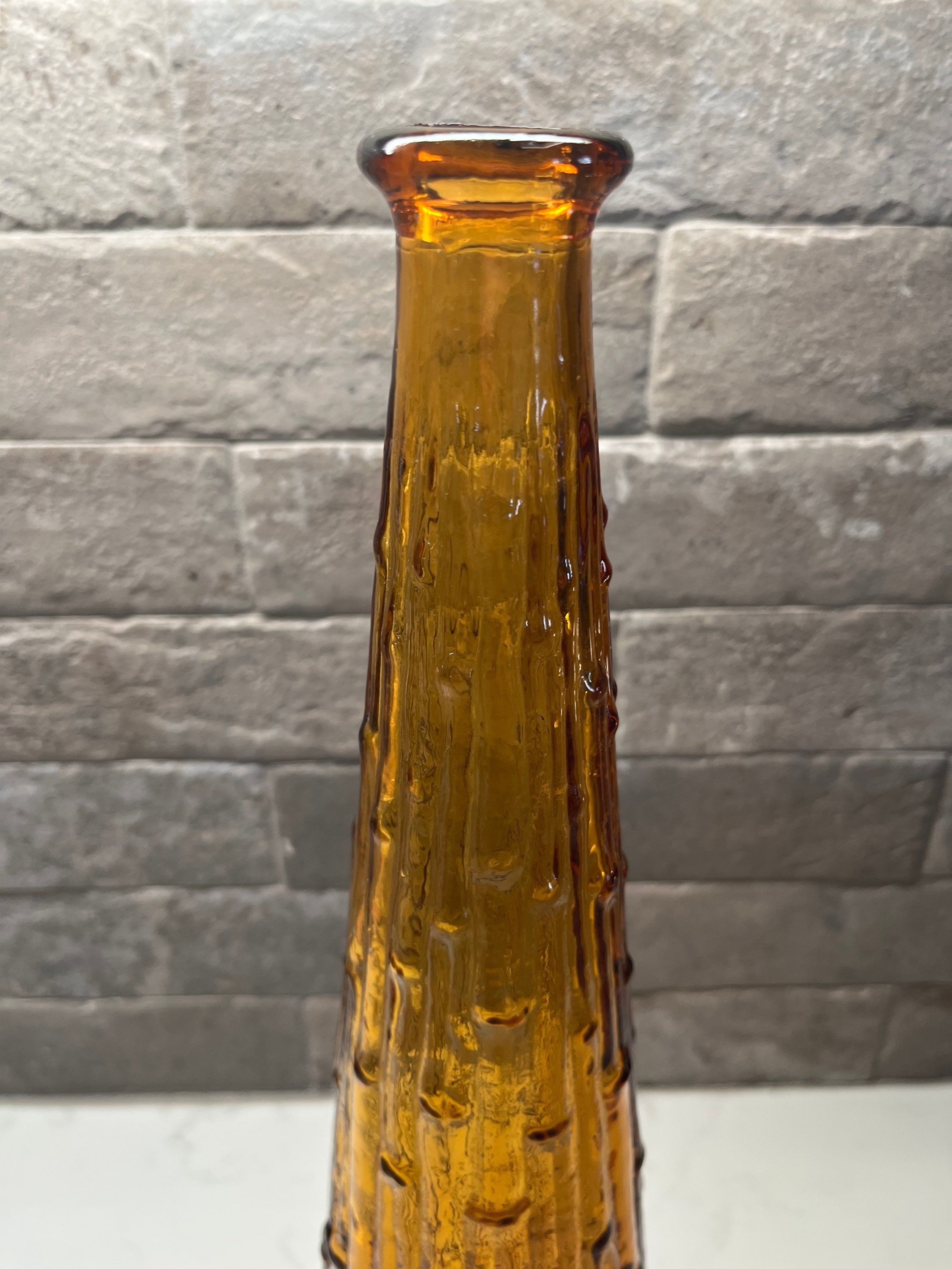 Empoli Amber Wax Drip Genie Bottle Decanter no Stopper Etsy