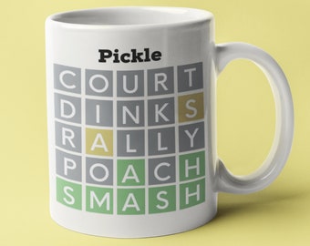Wordle Pickleball Coffee Mug | Cute Pickleball Gift Ideas | Retirement Present
