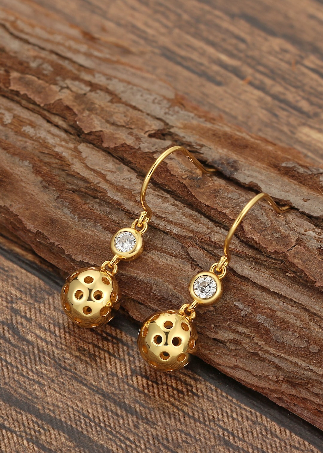 Gold Pickleball Drop Earrings Cute Pickleball Earrings Perfect Gift for