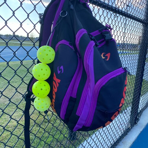 Hold My Ballz Pickleball Holder | Easily Attach Pickleballs To Pickleball Bags Pickleball Nets Or Fences Ultimate Pickleball Gift 2 Pack Holdmyballz Pickleballs Not Included Red White Blue