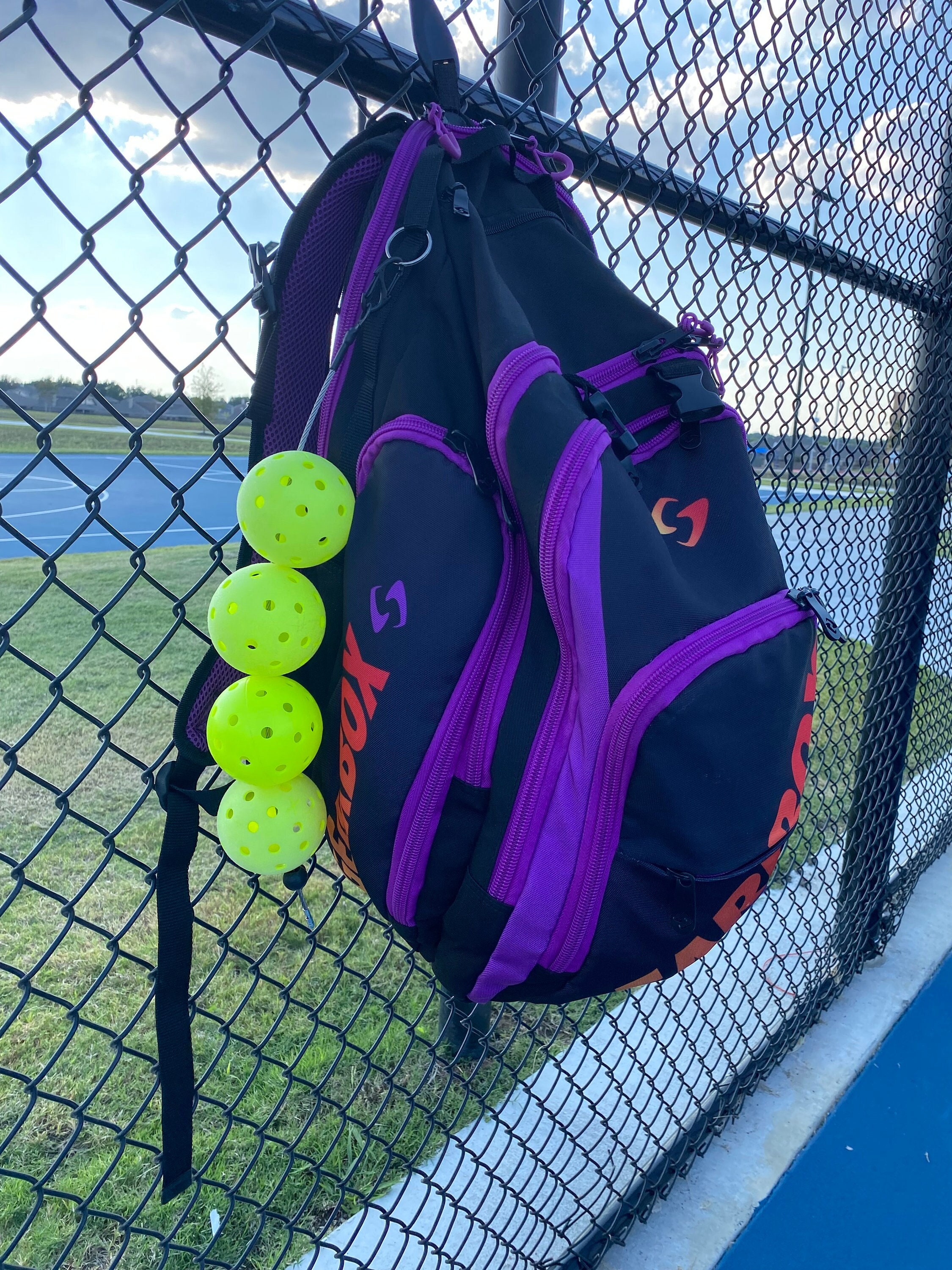 PICKLEBALL BALL HOLDER, the Pickleball Stringer, Pickleball Bag Holder