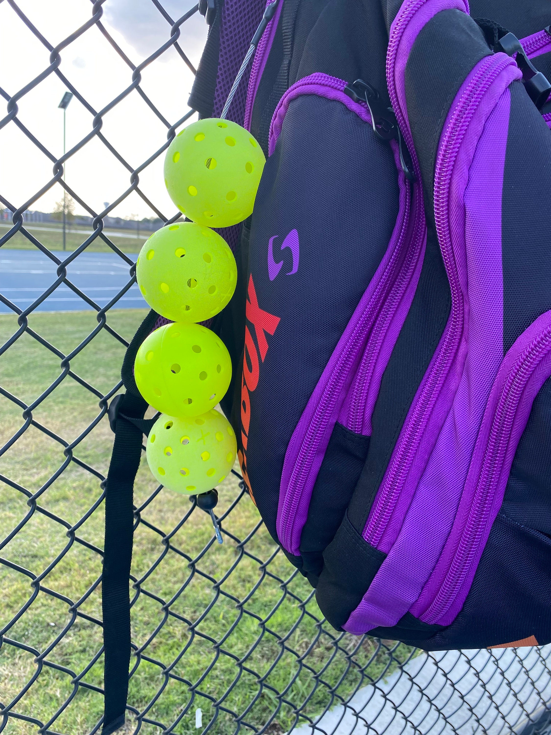 PICKLEBALL BALL HOLDER, the Pickleball Stringer, Pickleball Bag Holder