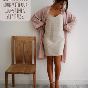 Womens Muslin Robe Lightweight Double Gauze Robes Soft Summer Short Beach Cover Up Robe Turkish Cotton Female Pink Beige Bathrobe image 5