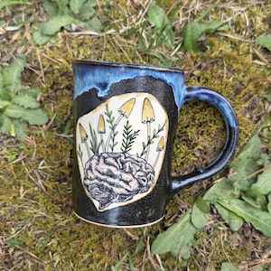Brainrot Mushroom Mug and Spoon Rest, mushroom lover gift for sister, therapist appreciation gift for friend, neuroscience graduation gift image 9