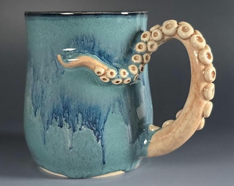 Ceramic Octopus Tentacle Handle Mug